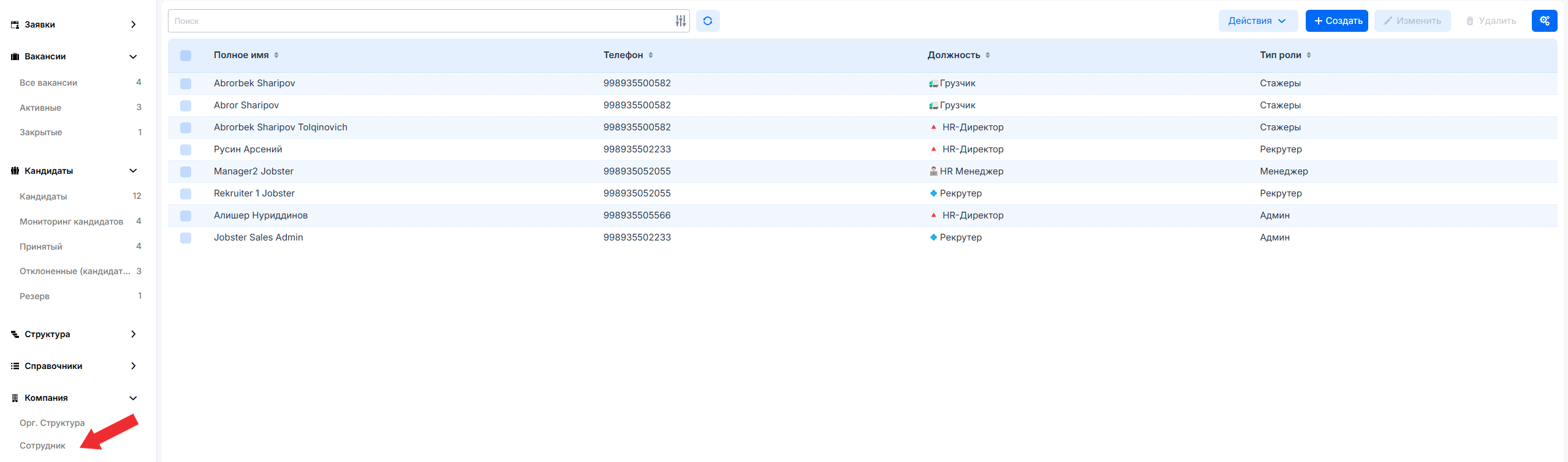 Сотрудники